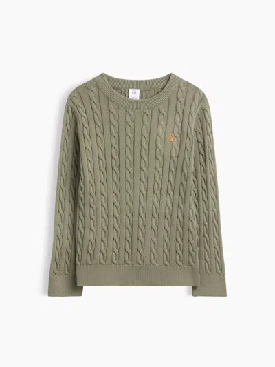 Gap Factory Babygap Brannan Bear Cable-knit Crewneck Sweater In Neutral
