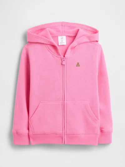 Gap Factory Babygap Brannan Bear Fleece Zip Hoodie In Pink