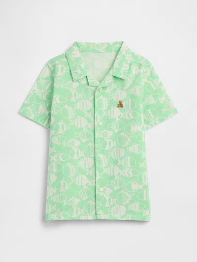 Gap Factory Babygap Brannan Bear Linen-blend Vacay Shirt