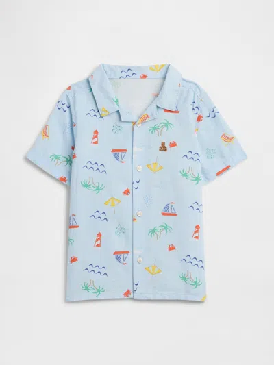 Gap Factory Babygap Brannan Bear Linen-blend Vacay Shirt