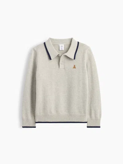 Gap Factory Babygap Brannan Bear Polo Shirt Sweater In Light Heather Grey
