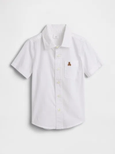 Gap Factory Babygap Brannan Bear Poplin Shirt In White