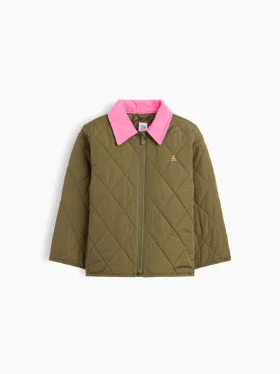 Gap Factory Babygap Brannan Bear Quilted Barn Jacket In Green