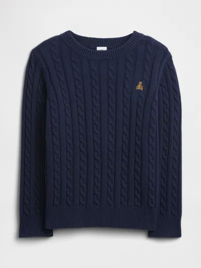 Gap Factory Babygap Cable-knit Crewneck Sweater In Black