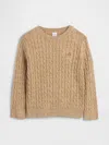 Gap Factory Babygap Cable-knit Crewneck Sweater In Brown