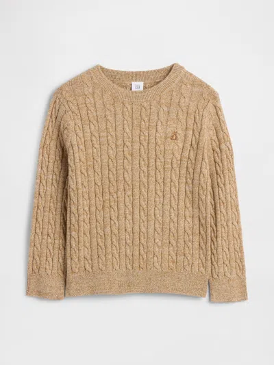 Gap Factory Babygap Cable-knit Crewneck Sweater In Brown
