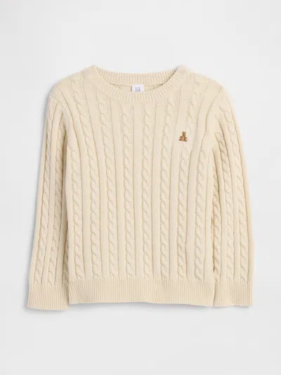 Gap Factory Babygap Cable-knit Crewneck Sweater In Neutral