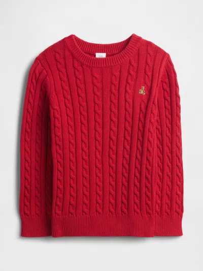 Gap Factory Babygap Cable-knit Crewneck Sweater In Red