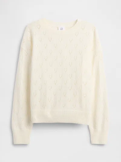 Gap Factory Babygap Cashsoft Pointelle Crewneck Cardigan In Neutral