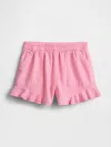 Gap Factory Babygap Chambray Ruffle Pull-on Shorts In Pink