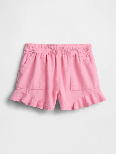 Gap Factory Babygap Chambray Ruffle Pull-on Shorts In Pink