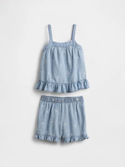 Gap Factory Babygap Chambray Two-piece Outfit Set In Blue
