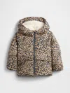 Gap Factory Babygap Coldcontrol Max Sherpa Puffer Jacket In Animal Print