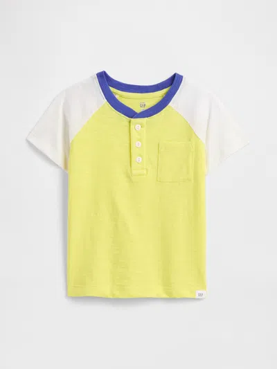 Gap Factory Babygap Colorblock Henley T-shirt In Yellow