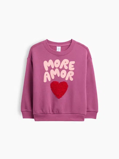 Gap Factory Babygap Crewneck Graphic Sweatshirt In Deep Dahlia Pink