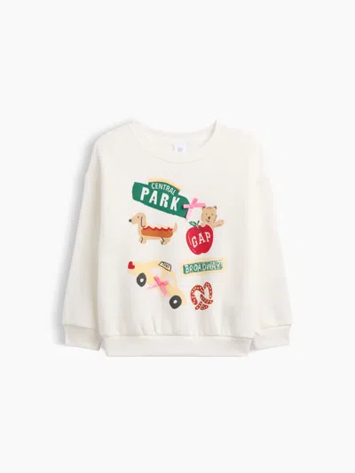 Gap Factory Babygap Crewneck Graphic Sweatshirt In Nyc White