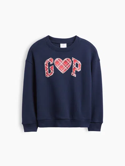 Gap Factory Babygap Crewneck Sweatshirt In Plaid Logo Heart