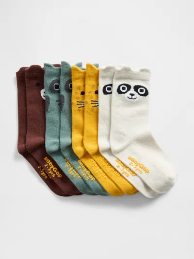Gap Factory Babygap Critter Crew Socks (4-pack) In Multi