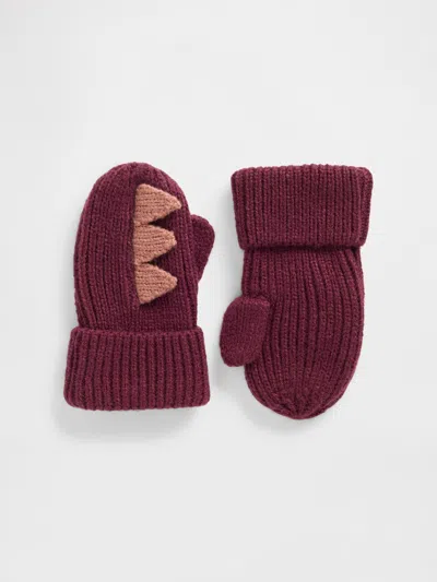 Gap Factory Babygap Dino Mittens In Red