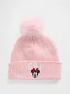 Gap Factory Babygap × Disney Logo Poof Beanie In Pink