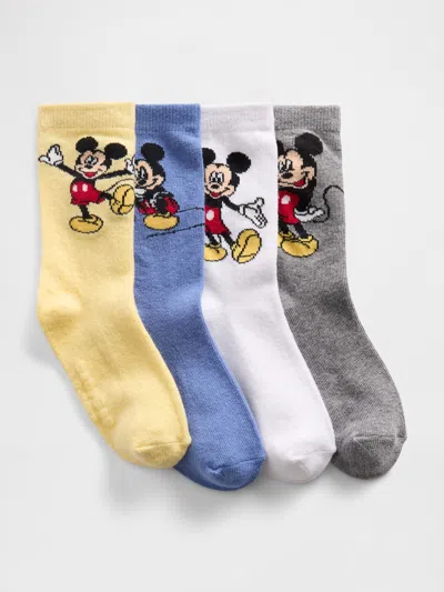 Gap Factory Babygap × Disney Mickey Mouse Crew Socks (4-pack) In Animal Print