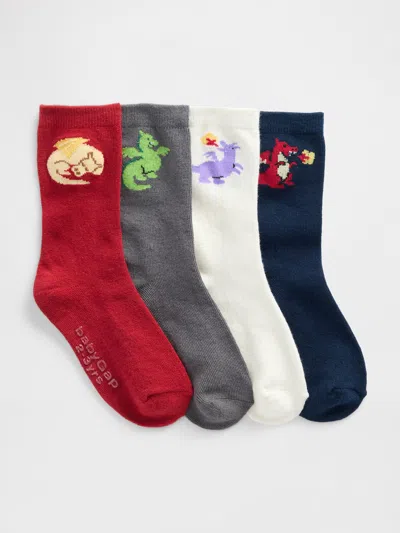 Gap Factory Babygap Dragon Crew Socks (4-pack) In Multi