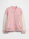 Gap Factory Babygap Fleece Varsity Jacket In Pink