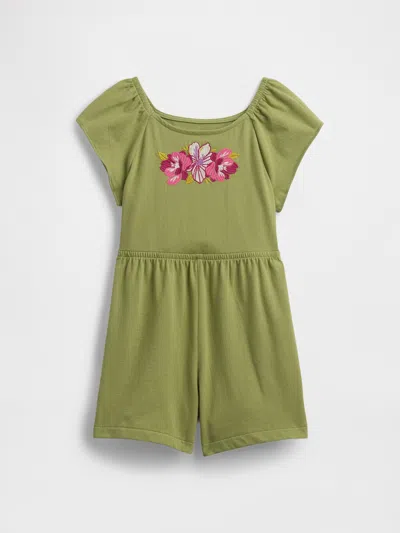 Gap Factory Babygap Flutter Sleeve Romper In Green