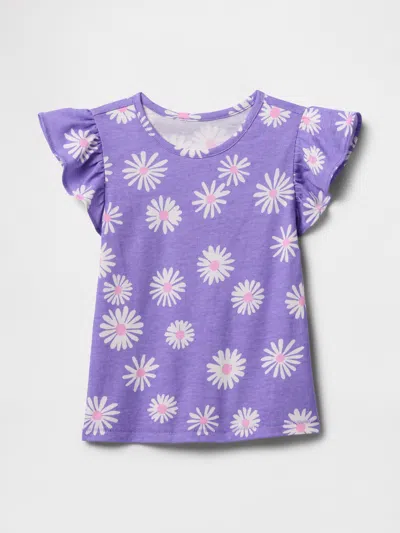 Gap Factory Babygap Flutter Sleeve T-shirt In Purple