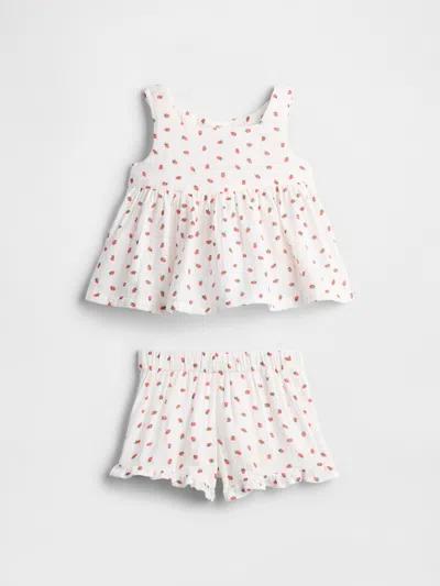 Gap Factory Babygap Gauze Two-piece Outfit Set In White