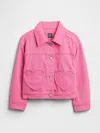 Gap Factory Babygap Heart Denim Jacket In Pink