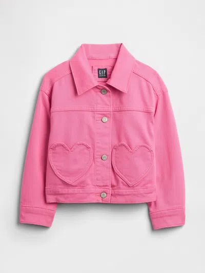 Gap Factory Babygap Heart Denim Jacket In Pink