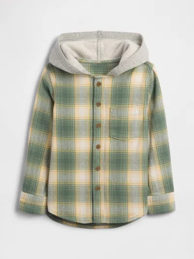 Gap Factory Babygap Hooded Flannel Shirt In Neutral