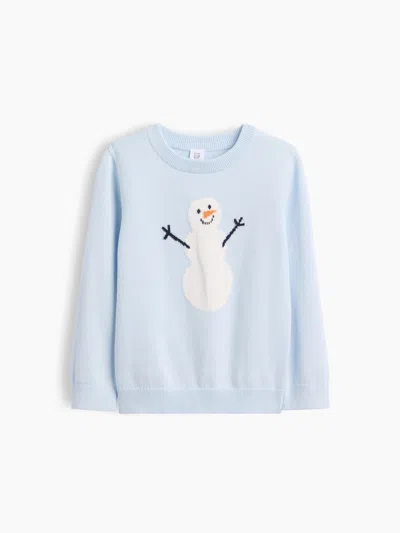 Gap Factory Babygap Intarsia Sweater In Essential Blue Snowman