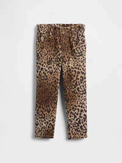 Gap Factory Babygap Leopard Print Paperbag Mom Jeans In Animal Print