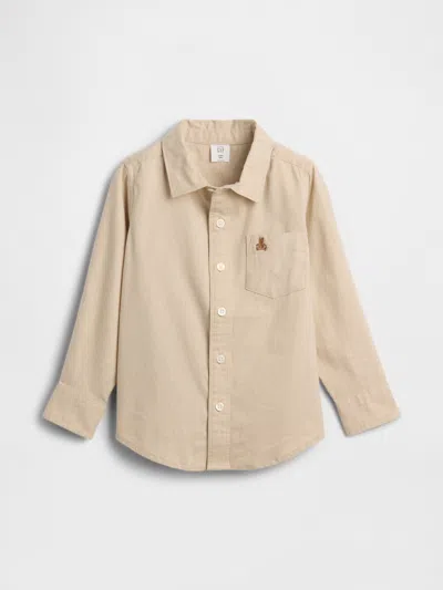Gap Factory Babygap Linen-blend Shirt In Neutral