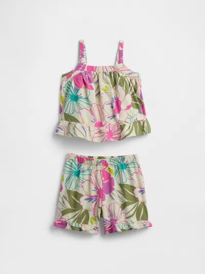 Gap Factory Babygap Linen-blend Two-piece Outfit Set In Multi