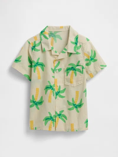 Gap Factory Babygap Linen-blend Vacay Shirt In Neutral