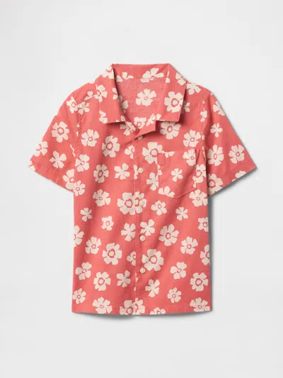 Gap Factory Babygap Linen-blend Vacay Shirt In Red