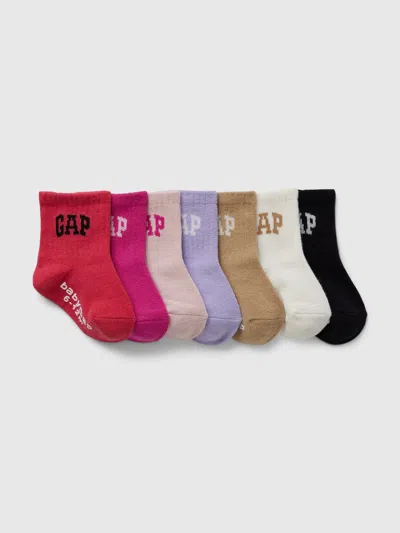 Gap Factory Babygap Logo Crew Socks (7-pack) In Multi