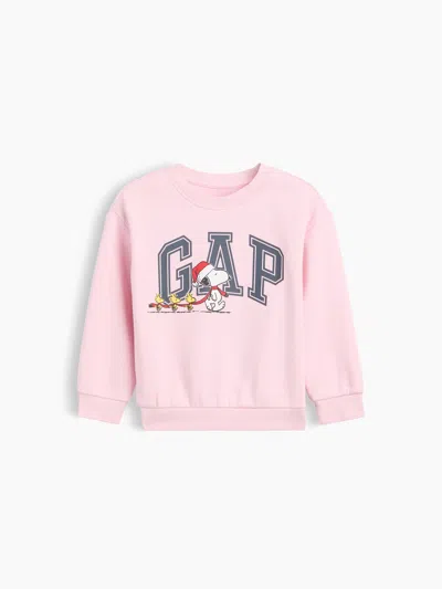 Gap Factory Babygap Logo Graphic Sweatshirt In Snoopy Scarf Pink