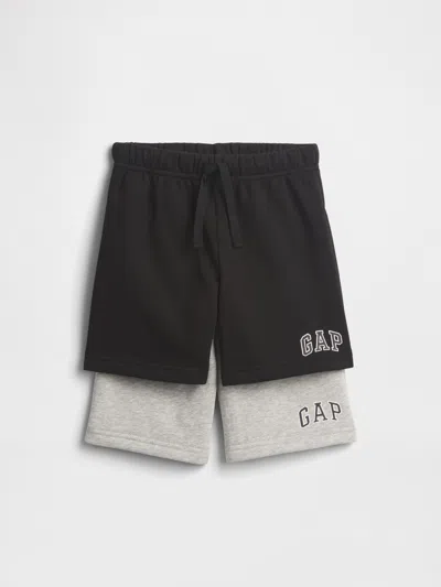Gap Factory Babygap Logo Pull-on Shorts (2-pack) In Black
