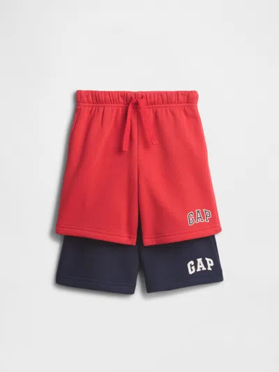 Gap Factory Babygap Logo Pull-on Shorts (2-pack) In Red