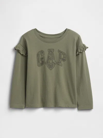 Gap Factory Babygap Logo Ruffle Crewneck T-shirt In Green