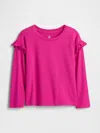Gap Factory Babygap Logo Ruffle Crewneck T-shirt In Pink