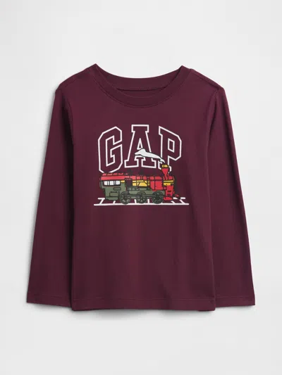 Gap Factory Babygap Logo T-shirt In Burgundy