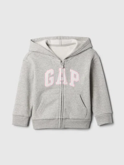 Gap Factory Babygap Logo Zip Hoodie In Gray