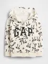 Gap Factory Babygap Logo Zip Hoodie In White