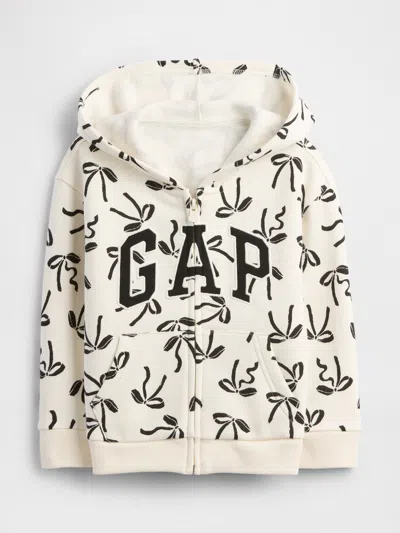 Gap Factory Babygap Logo Zip Hoodie In White