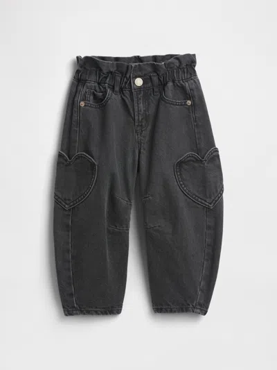 Gap Factory Babygap Paperbag Horseshoe Jeans In Black